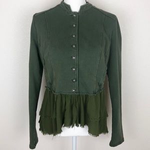 Others Follow Olive Green Button Jacket Size M
